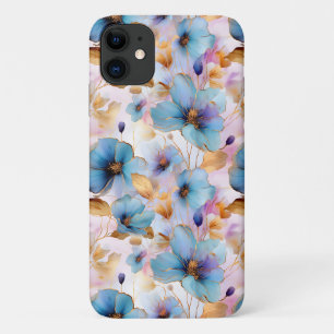 Beautiful Blue Flowers Alcohol Ink Pastel Case-Mate iPhone Case