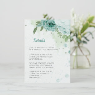 beautiful blue flowers greenery botanical enclosure card