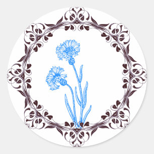'Beautiful Blue Flowers Sticker