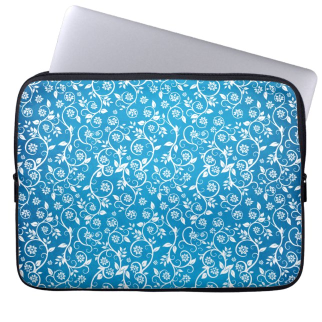 Beautiful Blue Geometric Pattern Laptop Sleeve (Front)