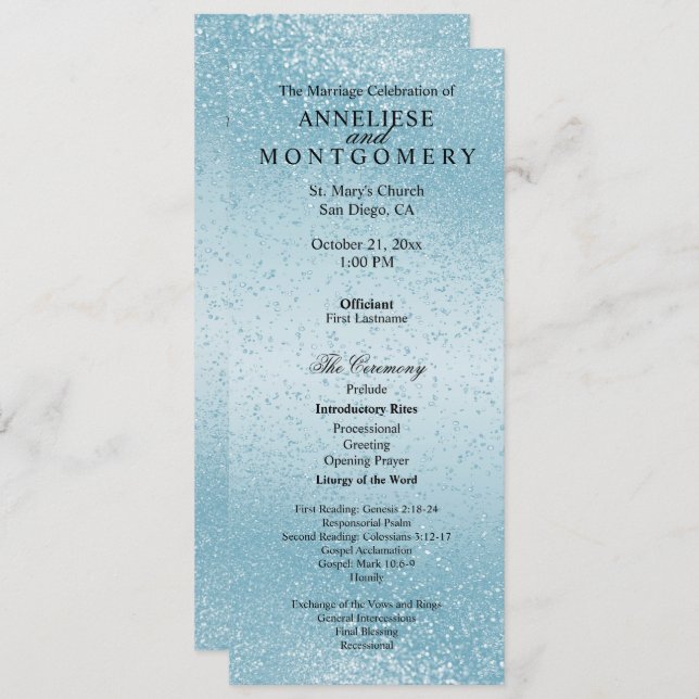 Beautiful Blue Glitter  -  Program Programme (Front/Back)