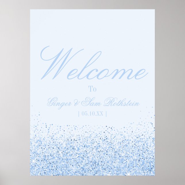 Beautiful Blue Glitter Welcome Poster (Front)