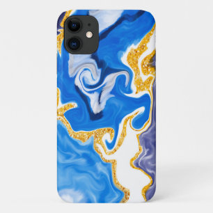 Beautiful Blue, Gold and White Swirls like Water   Case-Mate iPhone Case