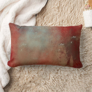 Beautiful Blue Gold Red Painted   Lumbar Pillow