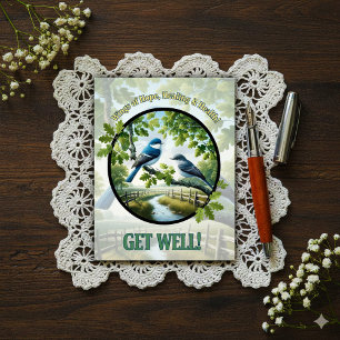 Beautiful Blue-gray Gnatcatchers Get Well Postcard