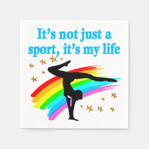 BEAUTIFUL BLUE GYMNASTICS IS MY LIFE DESIGN NAPKIN