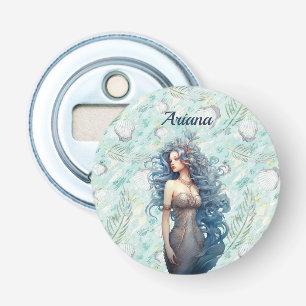 Beautiful Blue-Haired Mermaid Bottle Opener