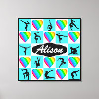 BEAUTIFUL BLUE HEART PERSONALIZED GYMNAST POSTER