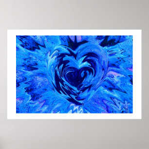 Beautiful Blue Heart Poster