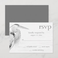 Beautiful Blue Heron Water Bird Sketch Wedding