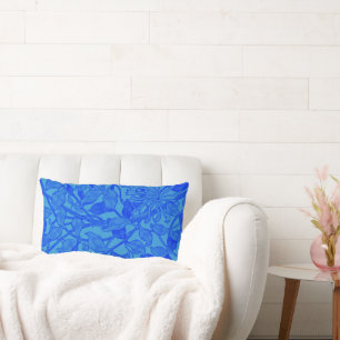 Beautiful Blue Honeysuckle Pattern by W. Morris Lumbar Cushion