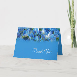 Beautiful blue hydrangea flowers thank you card