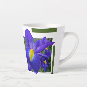 Beautiful Blue Iris Design Latte Mug