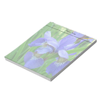 beautiful blue iris flowers notepad