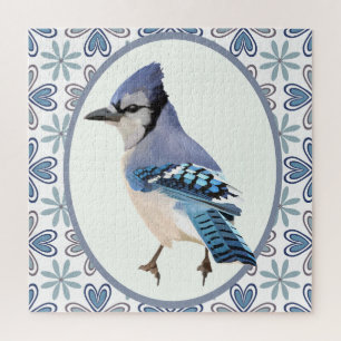 Beautiful Blue Jay Bird Jigsaw Puzzle