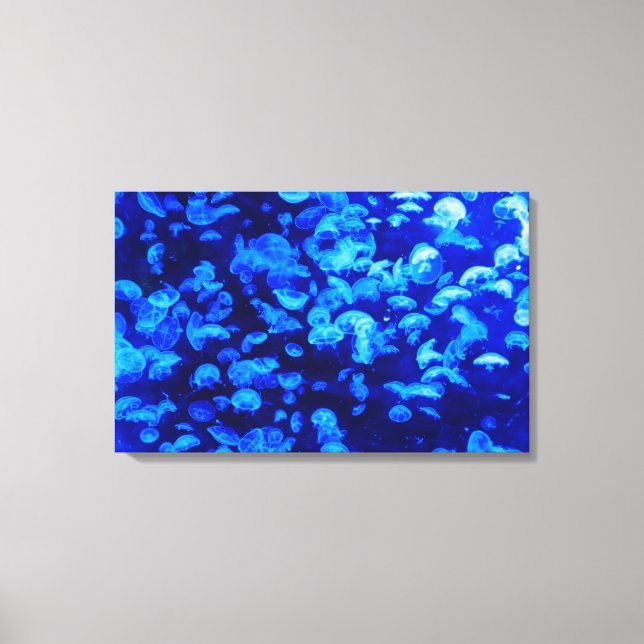 Beautiful Blue Jellyfish Canvas Print (Front)
