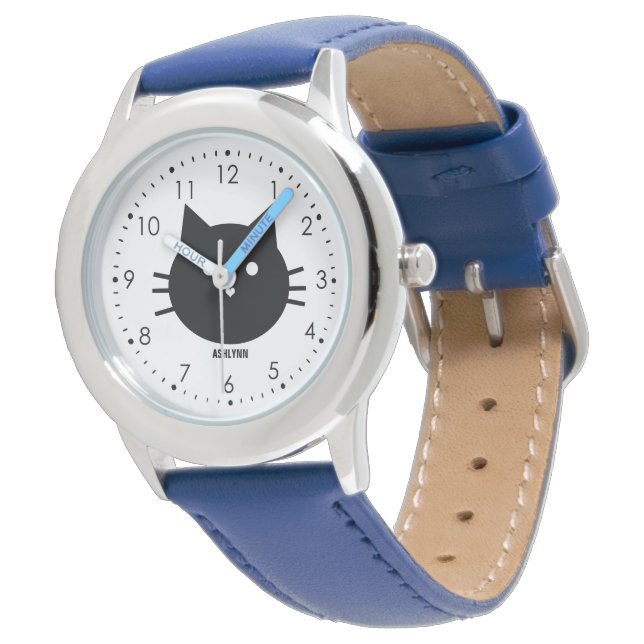 Beautiful Blue Kitty Cat Kid Watch (Angled)