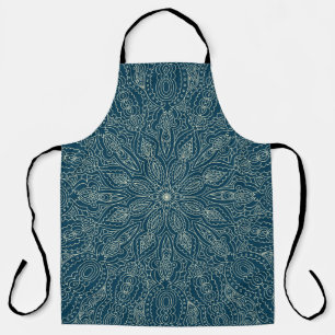 Beautiful blue lace ornament, merry christmasabst apron