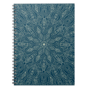 Beautiful blue lace ornament,  merry christmasabst notebook
