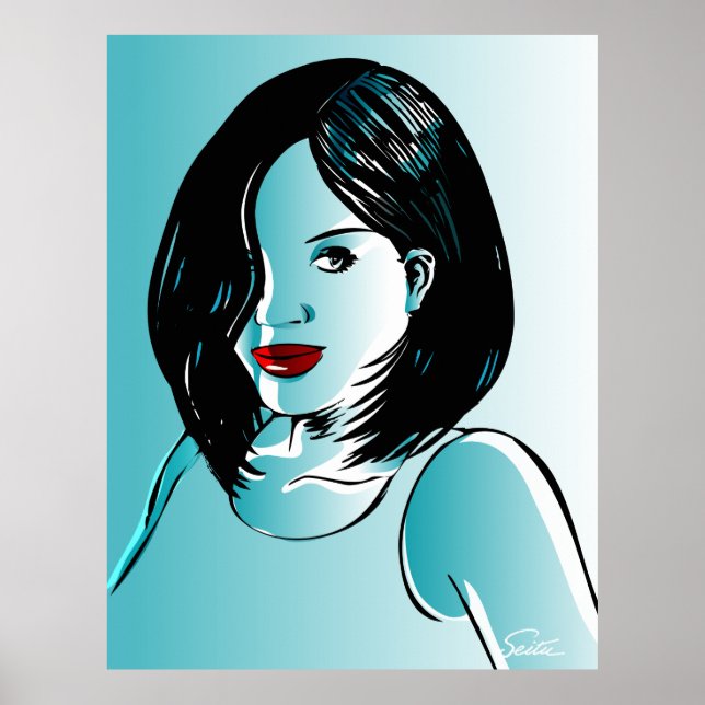 Beautiful Blue Lady Poster (Front)