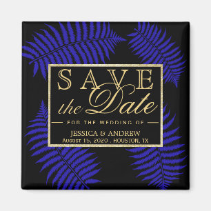 Beautiful Blue Leaf Bracken Wedding Magnet