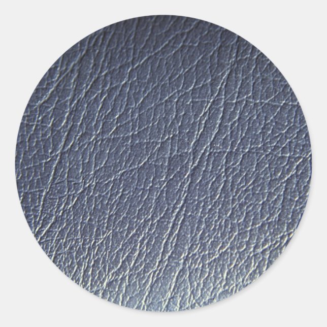 Beautiful Blue Leather Classic Round Sticker (Front)
