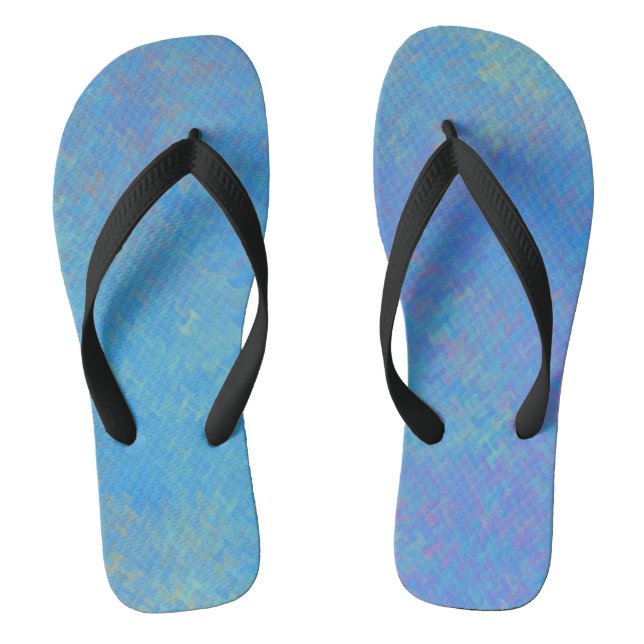 Beautiful Blue Marbled Paper Look Jandals (Footbed)