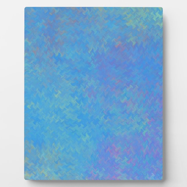 Beautiful Blue Marbled Paper Look Plaque (Front)