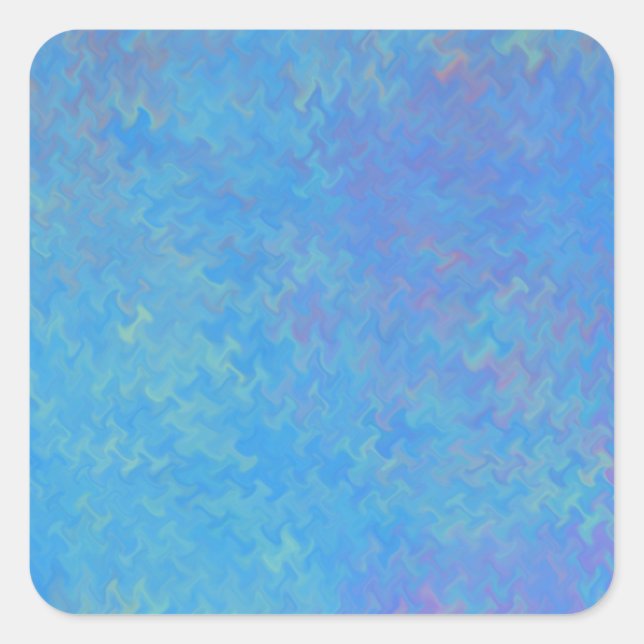 Beautiful Blue Marbled Paper Look Square Sticker (Front)