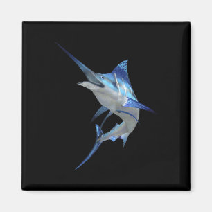 Beautiful Blue Marlin Fishing Short Sleeve Magnet