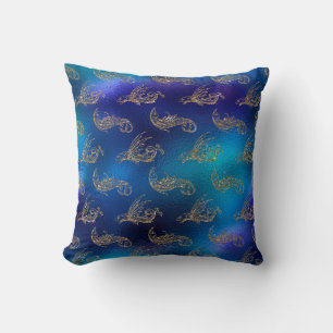 Beautiful Blue Mermaid Glitter Design - Cushion