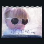Beautiful Blue Merry Christmas Calendar<br><div class="desc">In this cute Merry Christmas calendar (January - December) you can find pictures of adorable kids and their families. You can also easily replace these photo with your and make your unique and special calendar with your kids, family members or anything else you love. United States events and holidays are...</div>