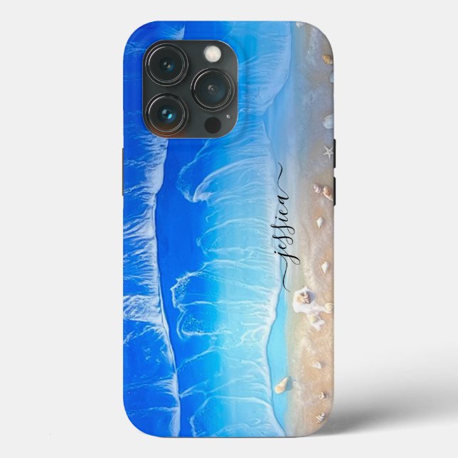 Beautiful Blue Ocean Beach Waves Tropical Custom Case-Mate iPhone Case (Back)
