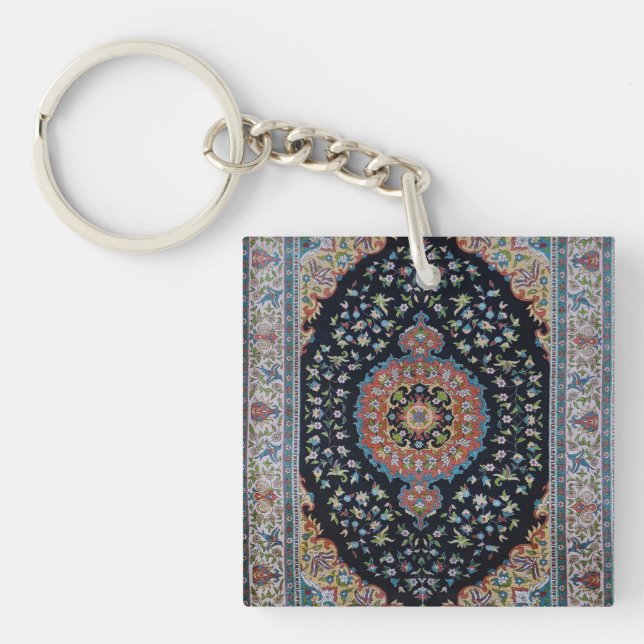 Beautiful Blue Oriental Antique Kilim Rug  Key Ring (Front)