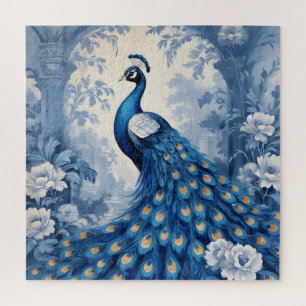 Beautiful Blue Peacock Jigsaw Puzzle