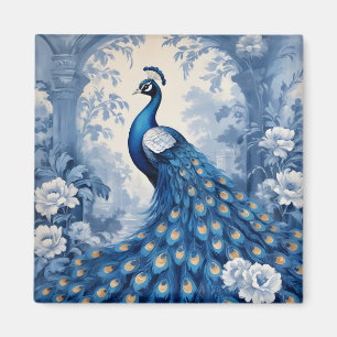 Beautiful blue peacock magnet