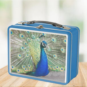 Beautiful Blue Peacock Photo Metal Lunch Box