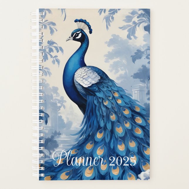 Beautiful blue peacock planner (Front)