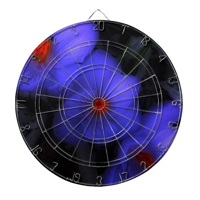 Beautiful Blue Purple Crocus Blooms Dartboard (Front)