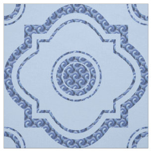 Beautiful Blue Quatrefoil Fabric