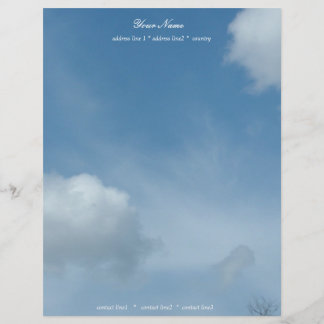 beautiful blue sky and clouds personalized letterhead