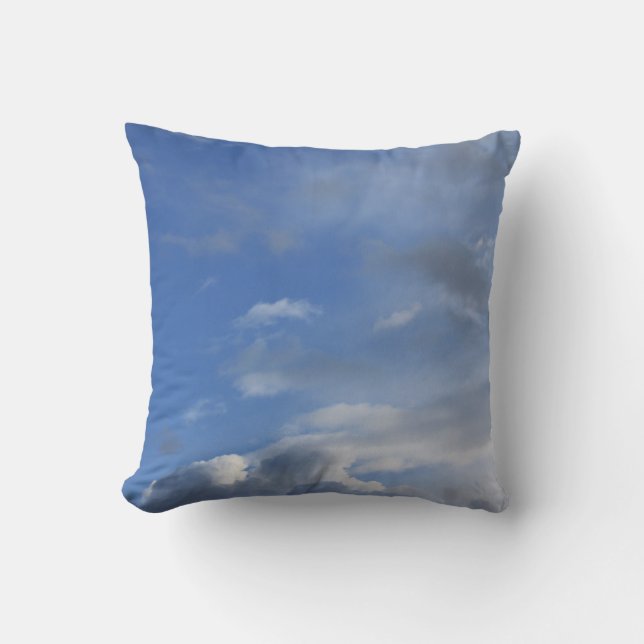 beautiful blue sky and white clouds cushion (Front)