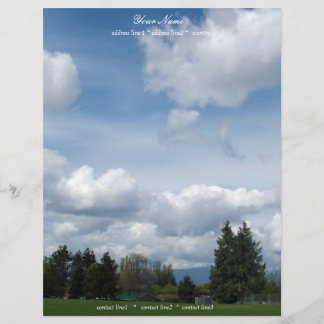 beautiful blue sky and white clouds letterhead design