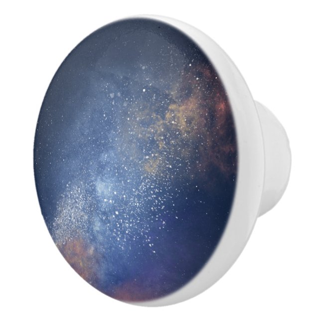 Beautiful Blue Space Galaxy Universe Infinity Ceramic Knob (Right)