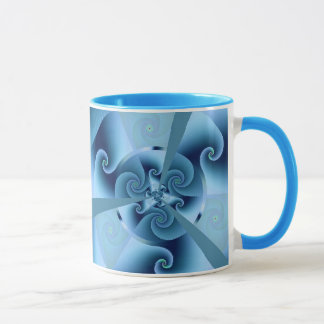 Beautiful Blue Spiral Fine Fractal Art Mug