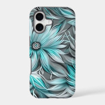 Beautiful Blue Teal Floral Print