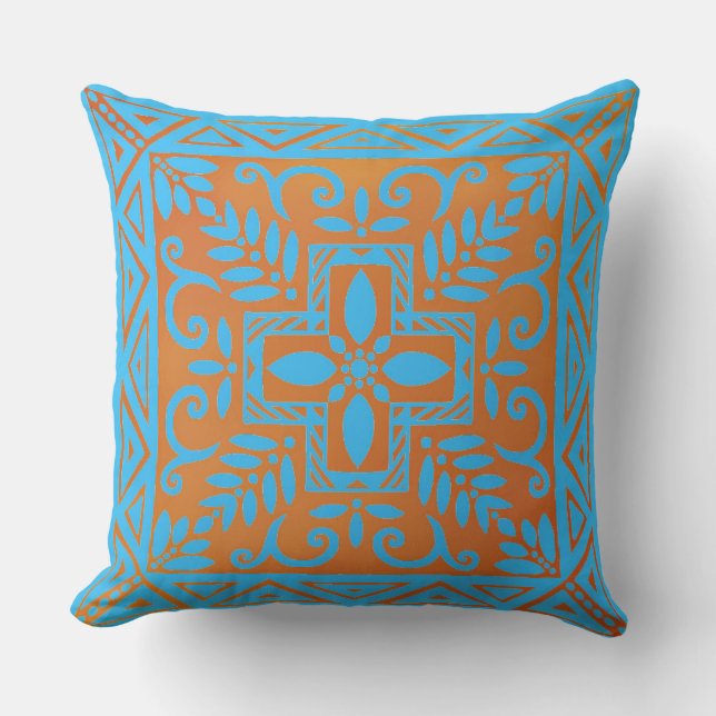 Beautiful Blue Tile Pillow (Front)
