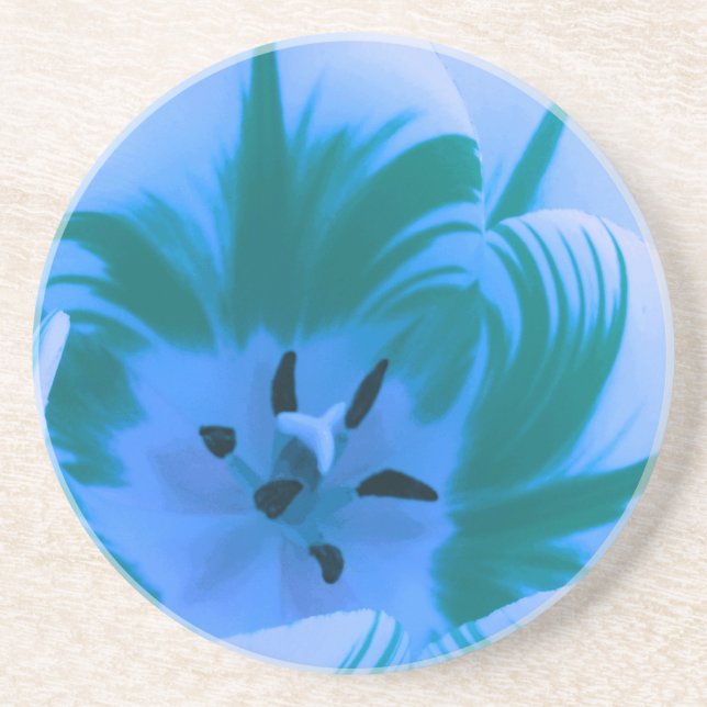 Beautiful Blue Tulip Coasters (Front)