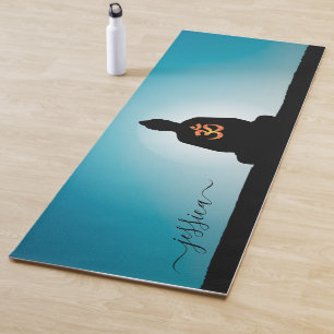 Beautiful Blue Turquoise Buddha Om Custom Yoga Mat