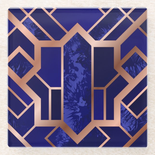 Beautiful Blue-Violet Glass Coasters (Front)